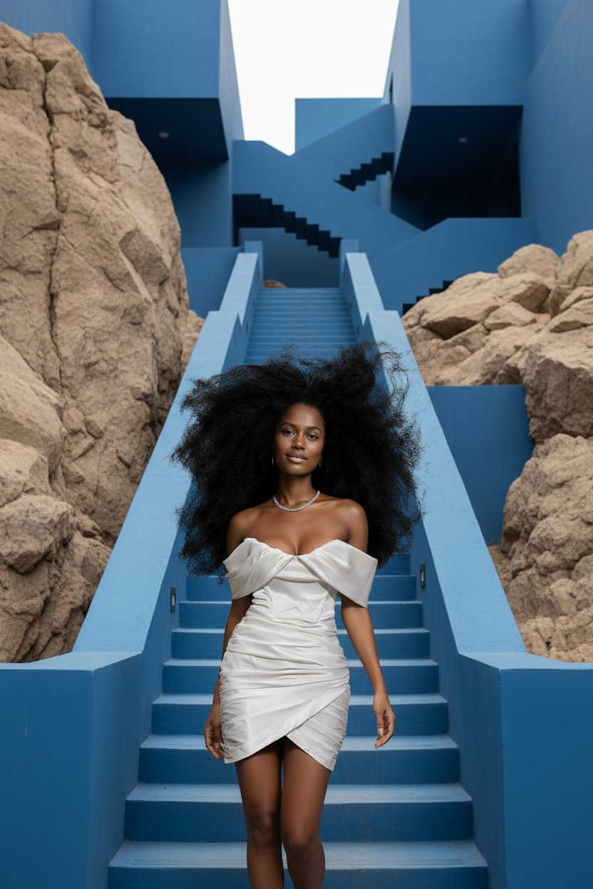 Robe de cocktail blanche satiné – Image 5