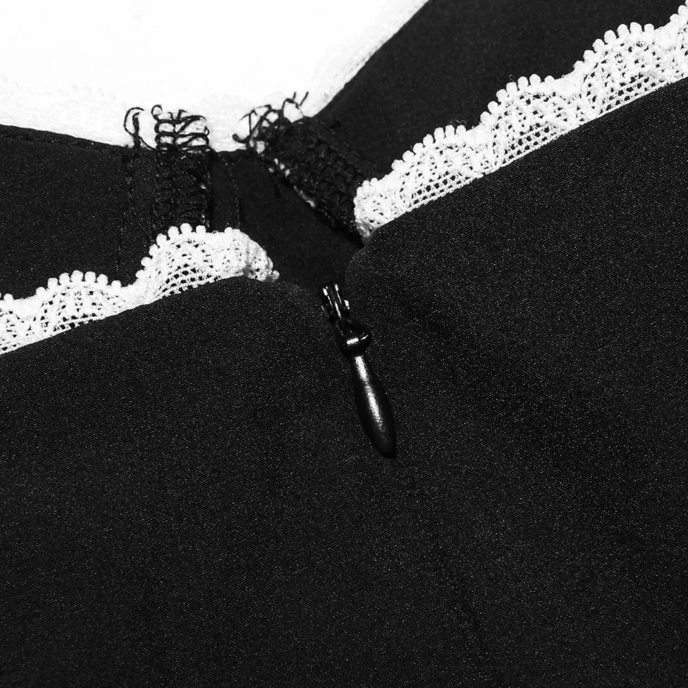 Robe courte noire bustier à bretelles fines – Image 8