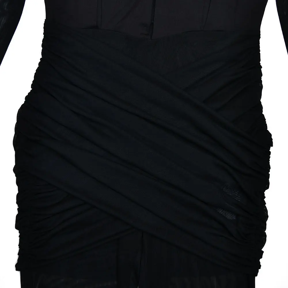 Combinaison noire transparente manches longues – Image 6